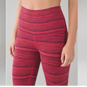 LULULEMON WUNDER UNDER CROP HI-RISE CYBER BOOM JUICE ALARMING SIZE 8